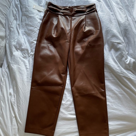 NWT Aritzia Wilfred Jessa Pant in Cognac - Picture 4 of 7
